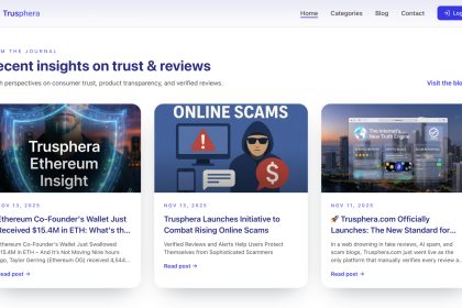 Trusphera Expands Into Full-Scale Platform For Reviews, Crypto Blogs, Scam Reports, And SEO Journals