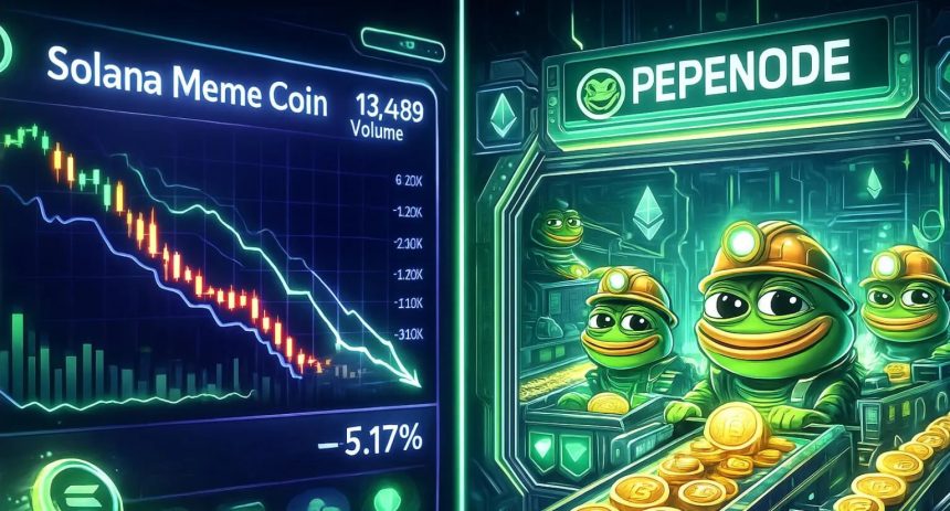 Solana Meme Coin Volume Hits 2-Year Low as Investors Turn to PEPENODE's $2.2M Presale.