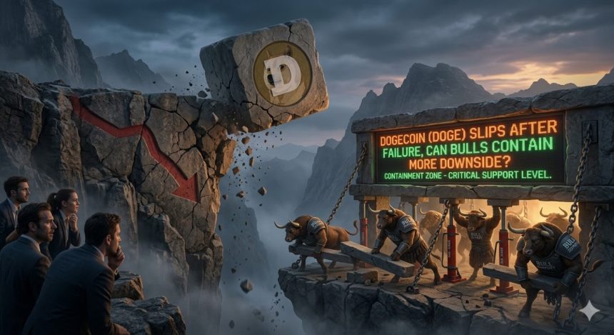 Dogecoin (DOGE) Slips After Failure, Can Bulls Contain More Downside?