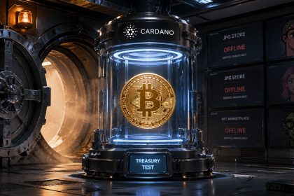 Cardano treasury test holds Bitcoin as JPG Store and other NFT marketplaces show offline warnings